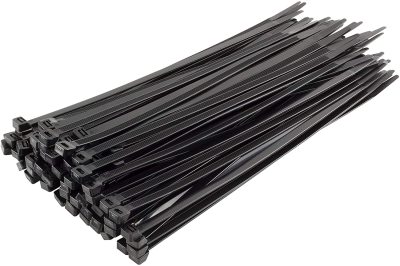 GTSE 12-Inch Black Heavy-Duty Zip Ties 120-Pound Strength, UV-Resistant Nylon Ties