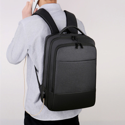 Cross-Border Men's Backpack Oxford Cloth Large Capacity Simple Fashion Travel Backpack Custom Logo Schoolgirl's Schoolbag