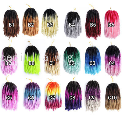 Wig Foreign Trade Supply Color Spring Braid 110G European and American Crochet