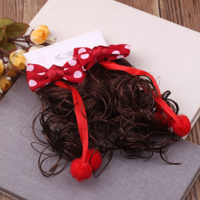 Baby Wig Headdress Curly Hair Princess Children Children Girl Hair Barrettes Natural Cute Beautiful Headdress Flower