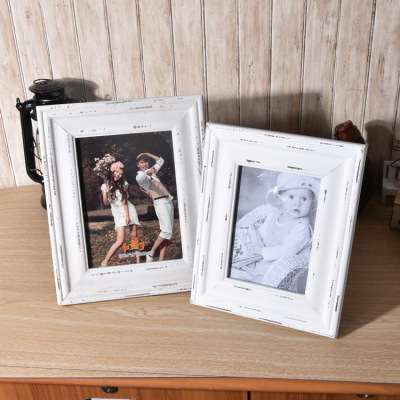 Factory Direct Sales Vintage MDF Photo Frame 6-Inch 7-Inch Photo Frame Nordic Style Pure White Photo Frame Crafts Wholesale Custom