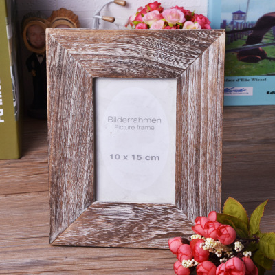 European-Style Retro Wood Color Photo Frame Creative 6-Inch 7-Inch Solid Wood Photo Studio and Photo Frame Home Decoration Props