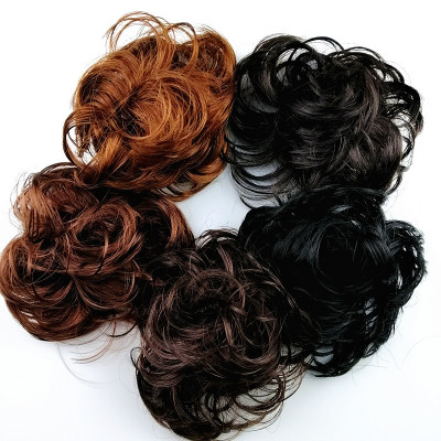 European and American Bun Chignon Bud Hair Band Fluffy Wig Hair Bag Female Updo Nuns Head Factory Wholesale