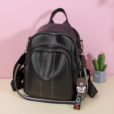 Backpack 2020 New Fashion All-Matching Women's Backpack PU Leather Large Capacity Schoolbag for Women One Piece Dropshipping