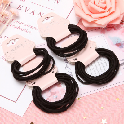 Korean Style Children's Hair Accessories 0.2 Line Nylon Seamless High Elasticity Hair Ring Hair Rope a Set of 10 2 Yuan Store Supply