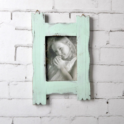 Factory Supply European Little Creative Gifts Solid Wood Photo Frame Vintage Distressed Wedding Photo Frame Wooden Craftwork