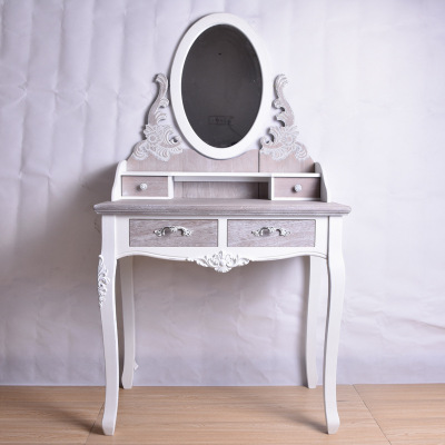 European Style Dresser Small Apartment Bedroom Dressing Mirror Fashion Princess Mirror Makeup Table Pure White Home Decoration Wholesale