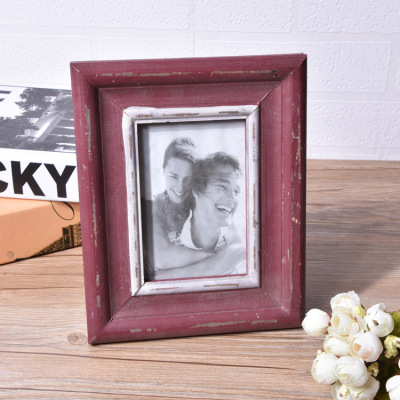 European Style Vintage Solid Wood Picture Frame Creative Studio Wedding Photo Frame Wooden Craftwork Soft Dress Props Wholesale