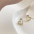Loving Heart Zircon Stud Earrings Female Temperament Korean Small Delicate Earrings Simple Special Design Sense Niche Ear Jewelry