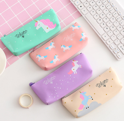 Soft Girl Unicorn Pencil Case Student Stationery Box Buggy Bag Fresh Pencil Bag Women