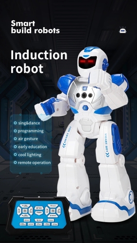 smart early education robot singing infrared induction mechanical war police children remote control electric toys cross-border hot