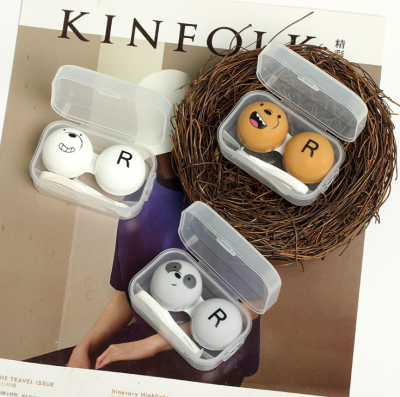 Cartoon Colored Contact Lenses Case Simple Contact Lens Case Pp Box Contact Lens Case ban lv he Contact Lens Case One Clip