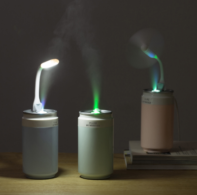 New Humidifier Fan Small Night Lamp Coke Bottle Creative Gift Customized Hydrating Car Aromatherapy Atomization Humidifier