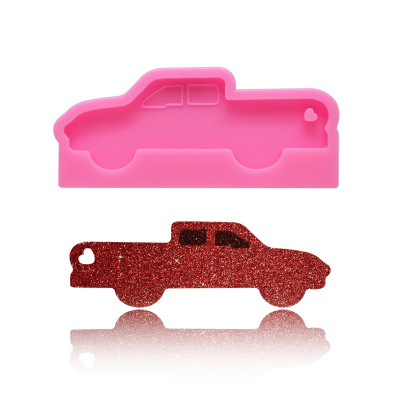 DIY Silicone Mirror Epoxy Car Keychain Mold Fondant Cake Decoration Baking Mold