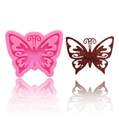 DIY Silicone Mirror Epoxy Butterfly Keychain Mold Crystal Butterfly Fondant Cake Decoration Baking Mold