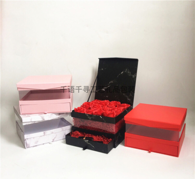 PVC Square Flip Flower Gift Box