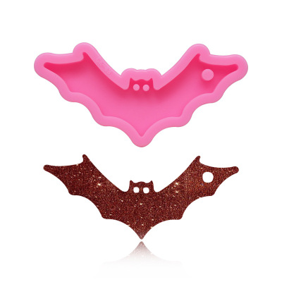 DIY Silicone Mirror Epoxy Bat Keychain Mold Crystal Bat Fondant Cake Baking Mold