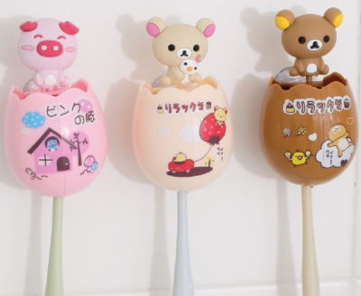 Cartoon Animal Egg Toothbrush Holder Individually Packed Suction Cup KT Toothbrush Holder Egg Sucker Toothbrush