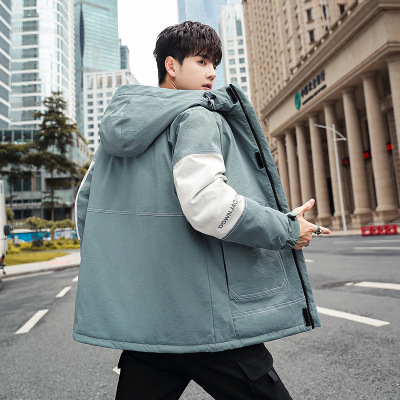 2020 Winter New European and American down Jacket Men's Thickened National Fashion Loose and Warm Hooded Middle-Aged Men's Cargo Coat