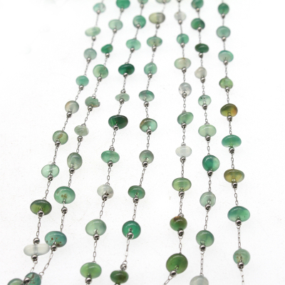 Never Fade Stainless Steel DIY Hand-Made Accessories Natural Stone Handmade Material Strip Green Agate