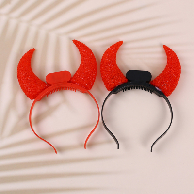 Halloween Headdress Headband Flash Headband Horn Hair Accessories Devil Horn Bar KTV Luminous Barrettes Party Props