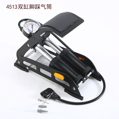 4512 Bicycle Pedal High Pressure Double Cylinder Inflator Folding Car Motorcycle Bicycle Double Cylinder Foot Air Pump