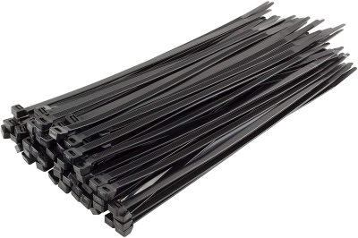 8-Inch about 20cm Cable Ties 100 Pcs Black UV-Proof Weather-Resistant 18lb Zipper Cable Ties Black