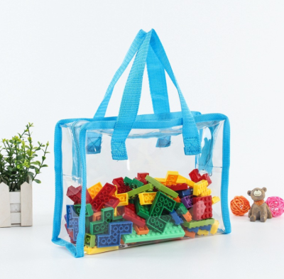 Transparent PVC Zipper Bag Portable Sewing Three-Dimensional Toy Bag Cosmetics Wash Bag
