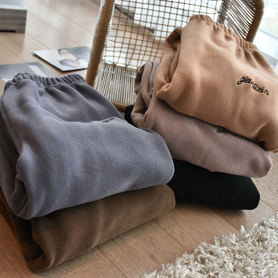 [Home Warm Pants] Women's Winter Casual Pants Pajama Pants Can Be Worn outside plus Velvet Thick Loose Five-Color Winter Ins