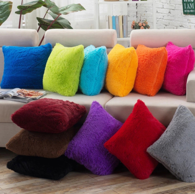 Plush Solid Color Cushion Pillow