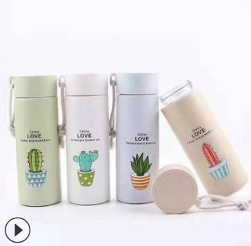 Creative Glass Cup Customizable Logo Succulent Cartoon Pattern Gift Cup Business Push Fashion Glass Cup