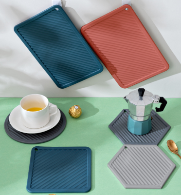 Nordic Heat Proof Mat Desktop Non-Slip Mat High Temperature Resistant Placemat Potholders Kitchen Geometric Soft Mat