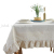 European Style Tablecloth Fabric Cotton and Linen Simplicity Lotus Edge Tablecloth Ins Nordic Style Linen Coffee Table Cover Cloth Customized