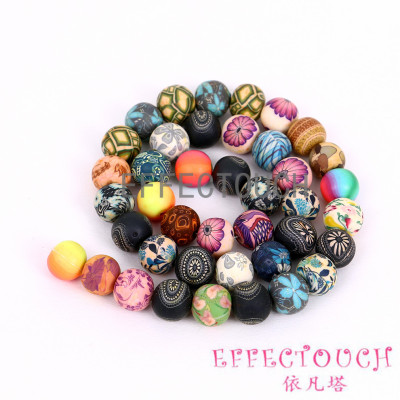 Color String Beads Materials DIY Handmade Jewelry Accessories Bracelet String Necklace Polymer Clay round Beads Necklace Color