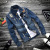Spring and Autumn Teenagers Denim Short Gown Coat Jacket Leisure Ripped Middle School Students Korean Slim Thin Jacket Trendy Men