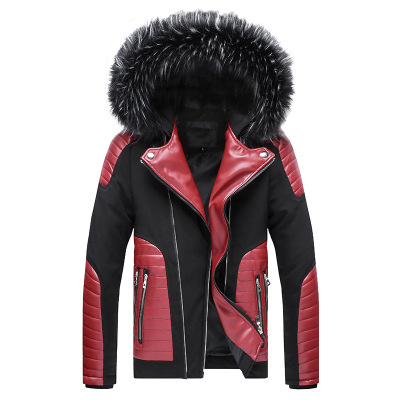 Men's Cotton-Padded Clothes Men's Cross-Border 2020 New Fur Collar Detachable Hooded Jacket European and American Youth plus Size Thickened Cotton Padded Coat