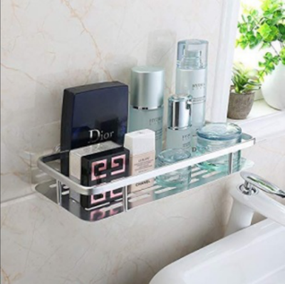 Storage Rack Alumimum Single-Layer Bathroom Tray Rectangular Storage Rack Shower Gel Frame Cosmetics Shelf