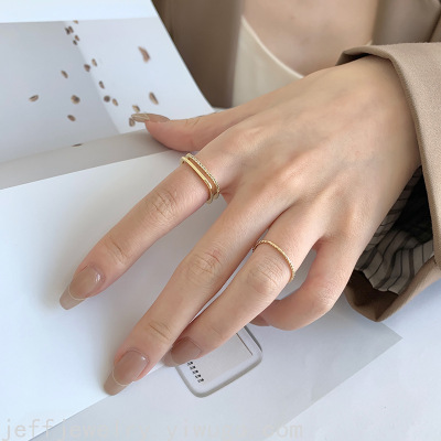 Small Square Ring Square Ring Female Fashion Personality Affordable Luxury Zircon Index Finger Ring Square Diamond Normcore Style Ring Opening Simple Bracelet