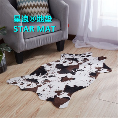 STAR MAT Imitation Cow Horse Skin Leopard Pattern Bedroom Bedside Carpet Chemical Fiber Printing Door Mat