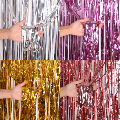 Factory Direct Supply Multi-Specification Wedding Tinsel Curtain Bright Party Decoration Photography Background Wall Decorative Bright Tinsel Curtain