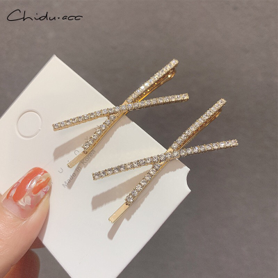 X South Korea Cross Rhinestone Barrettes Temperament Edge Clamp Simple Hair Clip Barrettes Bang Clip