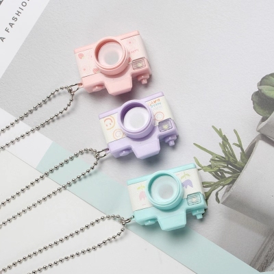 1# Camera Pendant Year of the Ox Pendant Led Sound Light-Emitting Keychain Pendant Creative Gift Small Toy Plastic