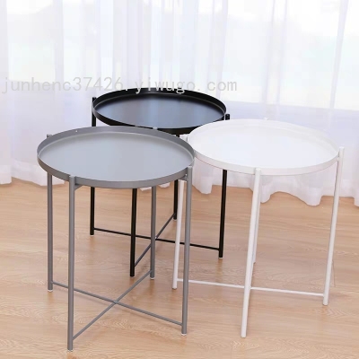 Living Room Sofa Iron Storage Small Table Multi-Functional Tray Table Gradden Side Table Corner Table round