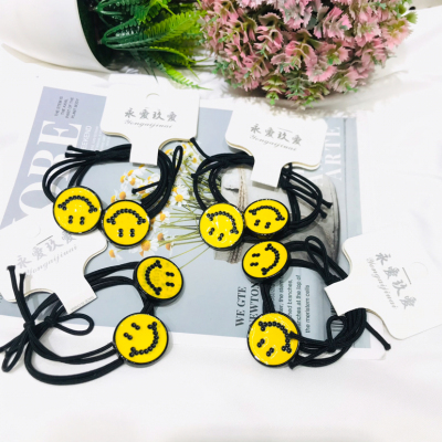 Smiley Face Knot Rubber Headband Head Rope Hair Rope Hair Tie Headwear Cute Fresh