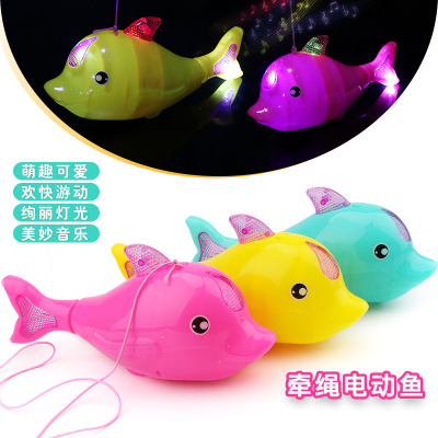 New Popular String Dolphin Light-Emitting Toy Stall Supply Hot Sale Children's Electric Light off Music Gift