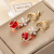 2021 New Red Pearl Earrings Wholesale Eardrops Agate Stone Eardrops Factory Direct Sales Long Earrings Red Ornament