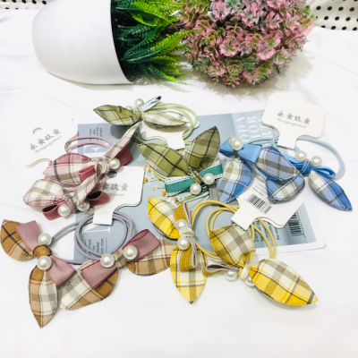 Fabric Bow Rubber Headband Head Rope Head Tie Student Fashion Simple Jewelry Headdress Belt Tire Hair Ring