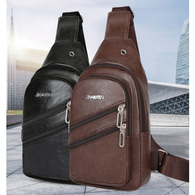 New Chest Bag Shoulder Bag Crossbody Bag Men's Bag Korean Style PU Fabric Chest Bag Casual Men's Bag Sports Bag