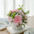 Nordic Artificial Flower Set Ceramic Hemp Rope Vase Rose Artificial Plant Pot Home Decoration Fake Flower Pot