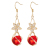 2021 New Red Pearl Earrings Wholesale Eardrops Agate Stone Eardrops Factory Direct Sales Long Earrings Red Ornament